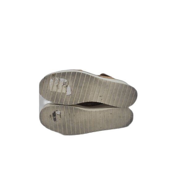 VINCE. Natural Beige Cork Asymmetrical Shelby Round Toe Wedge Buckle Sandal - Picture 5 of 7